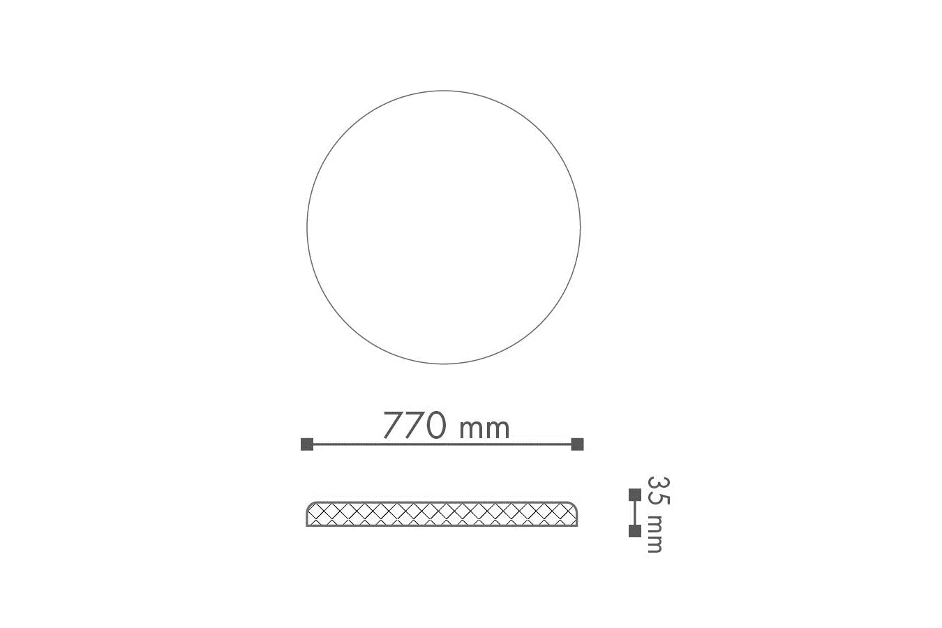 Dimensions of LAURA (R24) ARSTYL Ceiling Rose | DecorMania UK 
