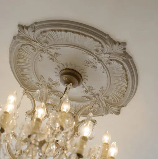 LAURA (R24) ARSTYL Ceiling Rose with an elegant crystal chandelier | DecorMania UK 