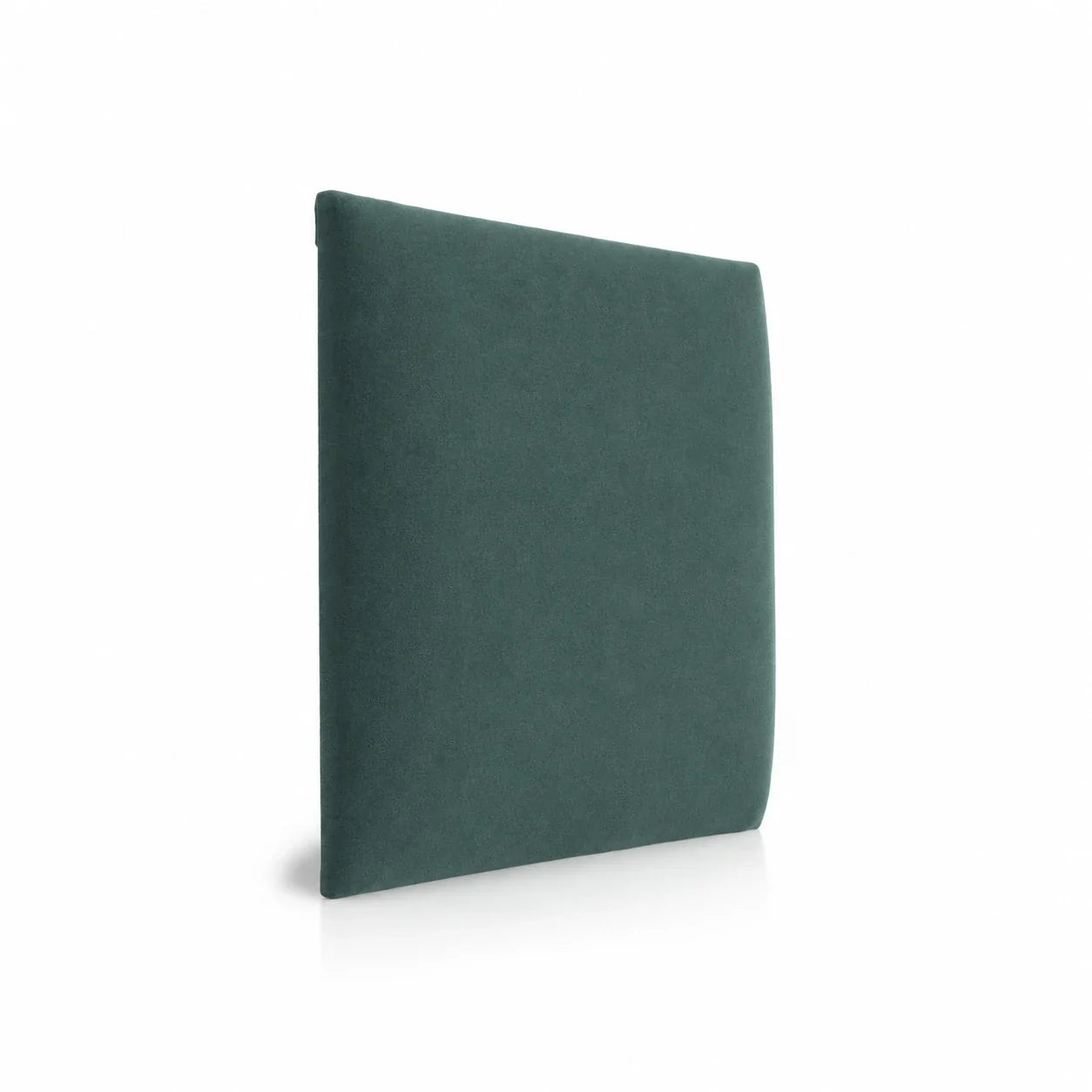 Muted Teal upholstered padded wall panel in soft fabric finish