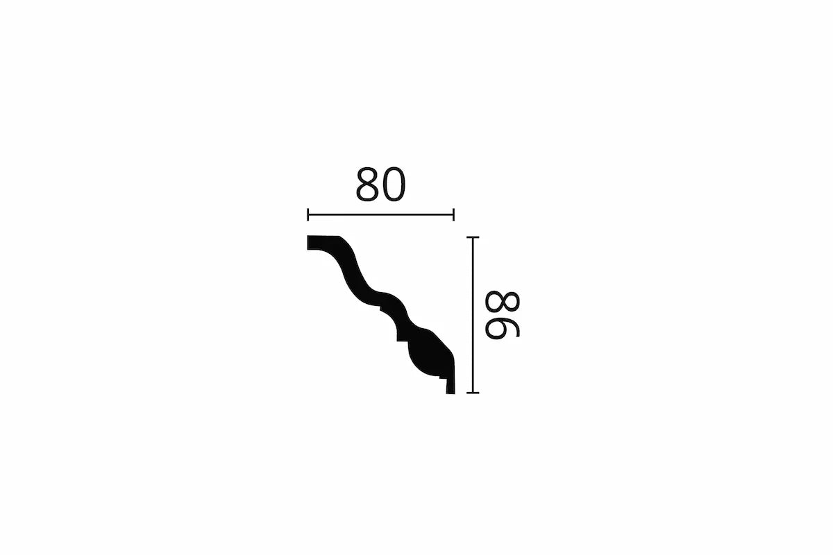Dimensions of Z14 Nina ARSTYL® 2m Ceiling Coving  | DecorMania UK