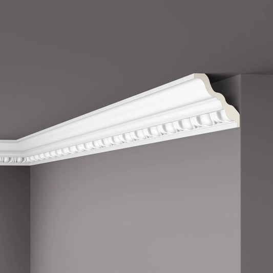 NINA (Z14) 2M Ceiling Coving on dark grey ceiling  | DecorMania UK 