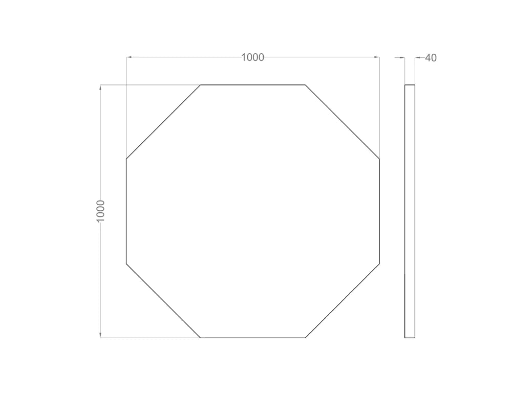 Octa AIR - Acoustic Suspended Ceiling Panel dimensions on white background Decormania UK
