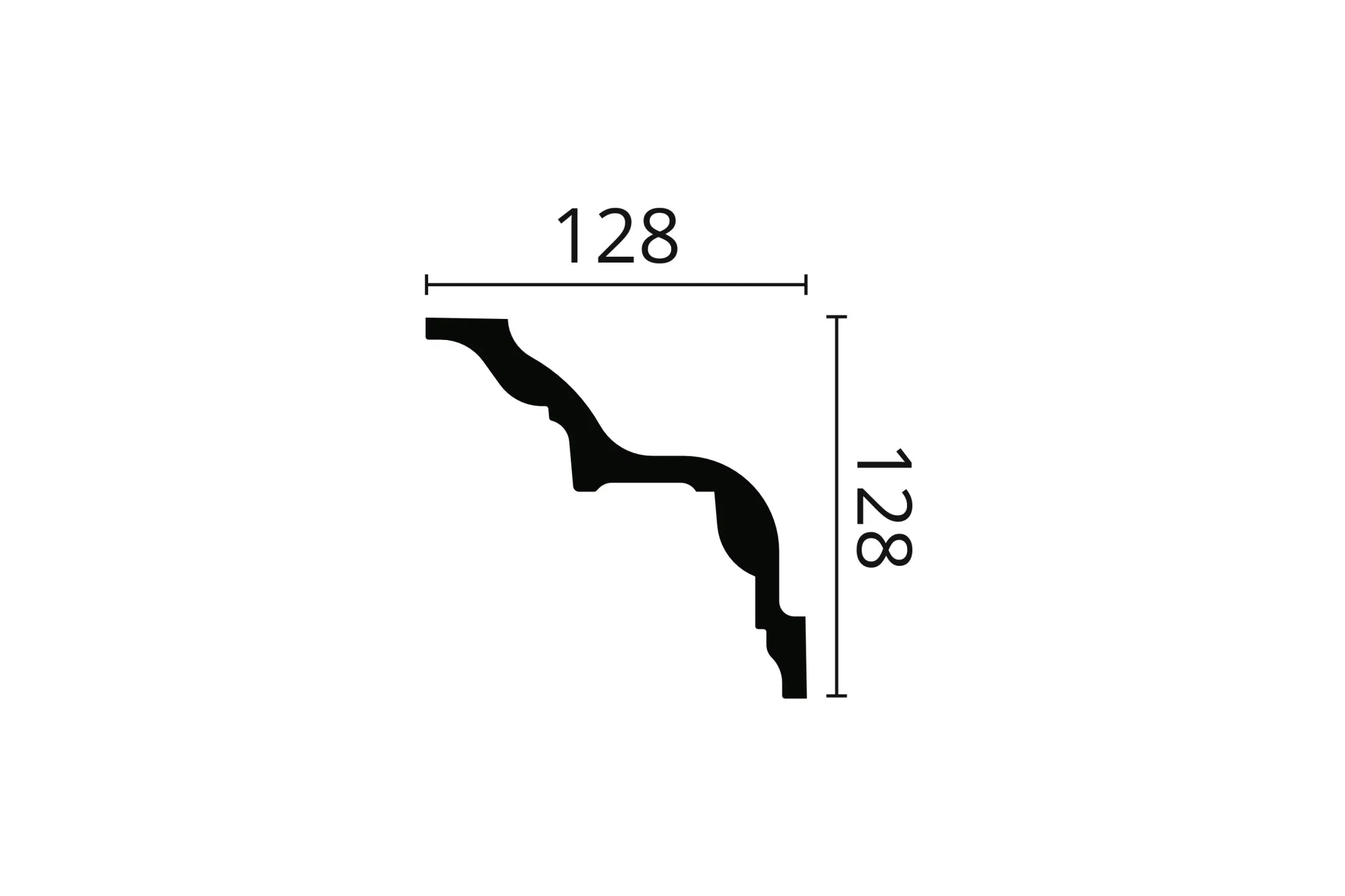 Dimensions of OCTAVIA Z4 ARSTYL® 2M Ceiling Coving  | DecorMania UK 