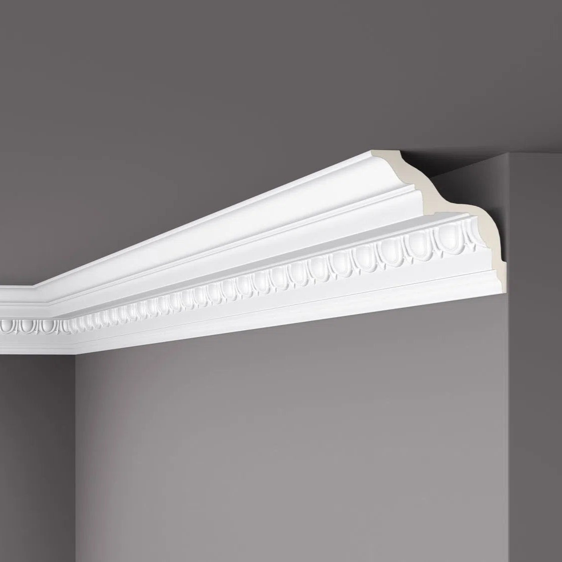 OCTAVIA Z4 ARSTYL® 2M Ceiling Coving on dark grey ceiling | DecorMania UK 