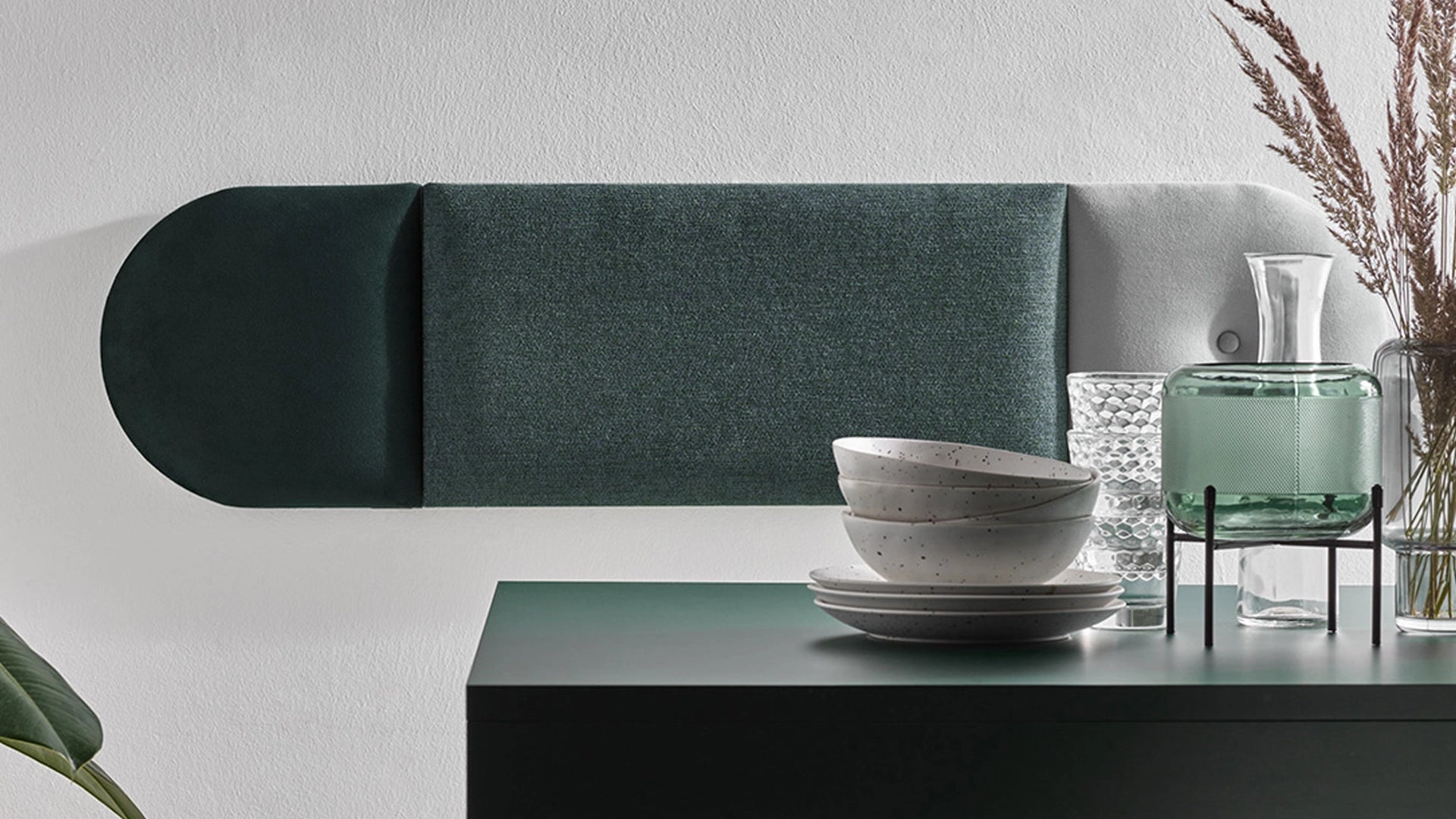 The Padded Wall Panels Set Transformation after effect on white wall