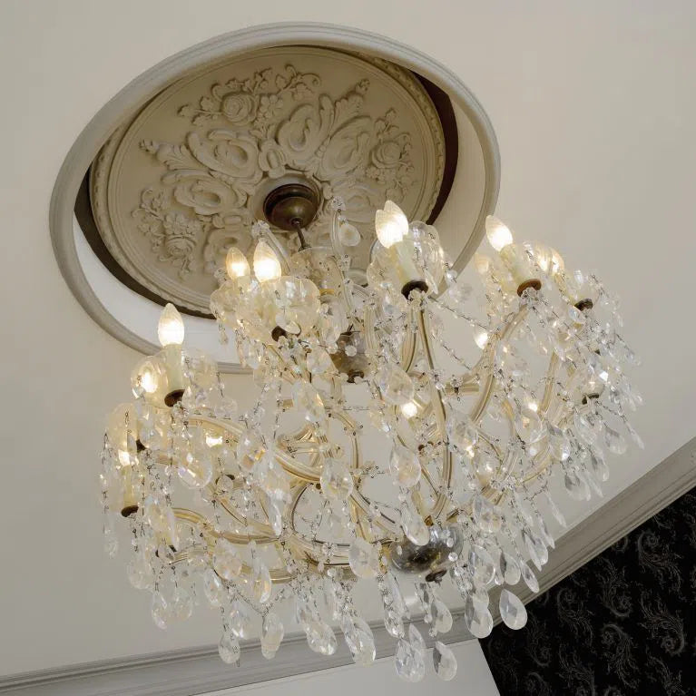 R12 ARSTYL Ceiling Rose with a crystal chandelier | DecorMania UK 