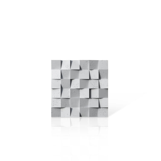 3D Concrete Wall Panels MULTISQUARES colour swatch on white background DecorMania UK
