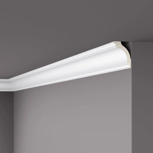 SIENA Z1220 2M Ceiling Coving on a grey ceiling | DecorMania UK 