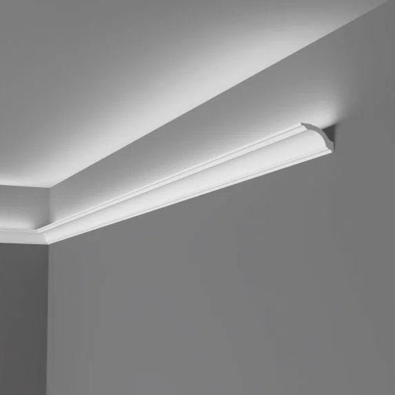 SIENA Z1220 2M Ceiling Coving for LED lighting on a grey ceiling | DecorMania UK 