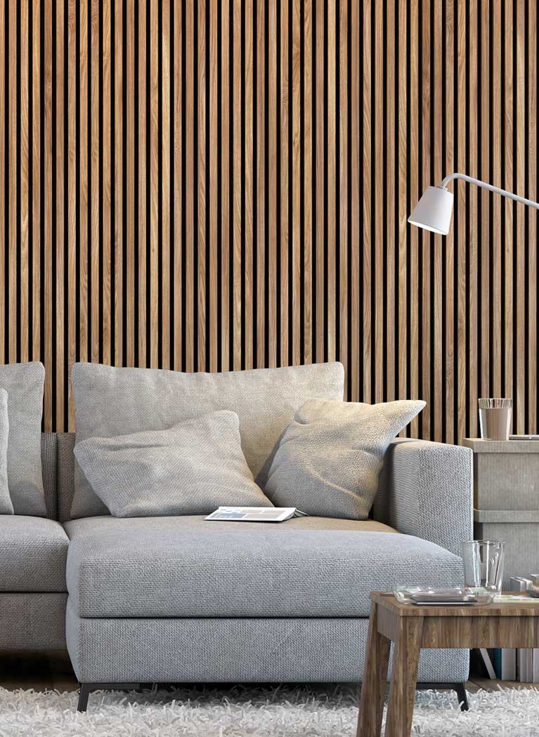 Acoustic Slat wall panels on Felt - Decormania