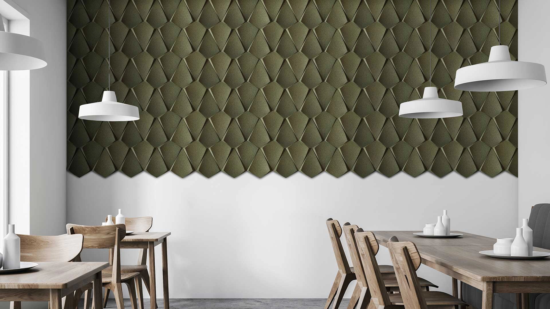 KITE 3D Cork Acoustic Wall Panels green feature Wall DecorMania UK