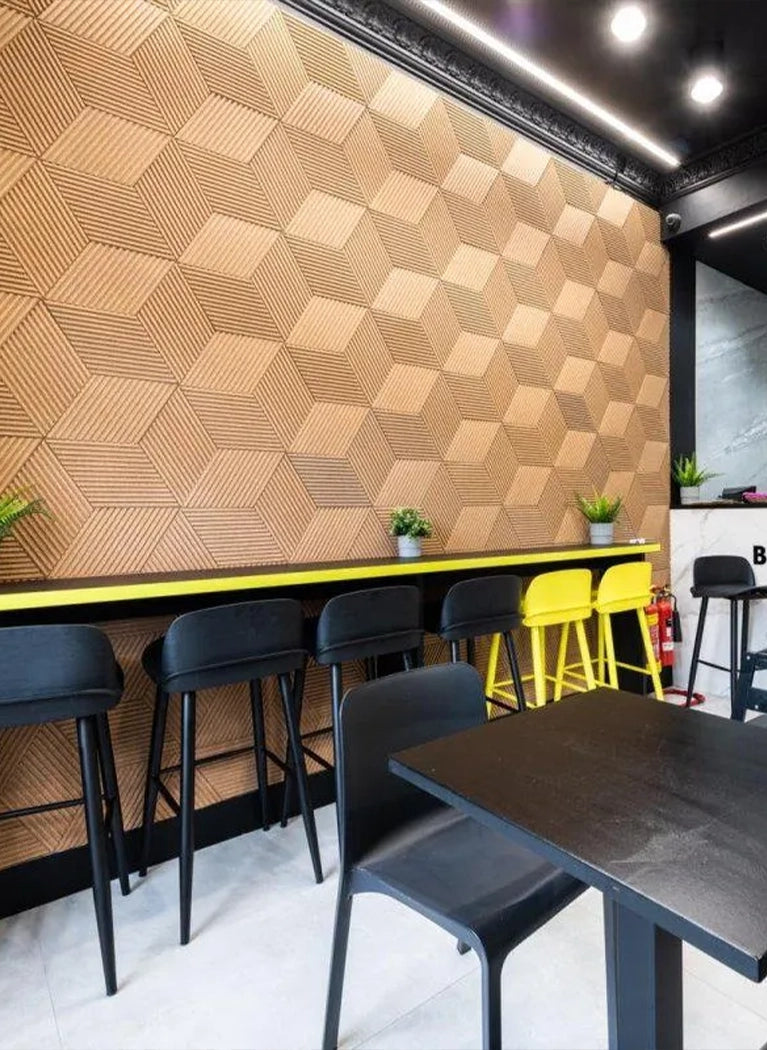 KITE 3D Cork Acoustic Wall Panels green feature Wall DecorMania UK