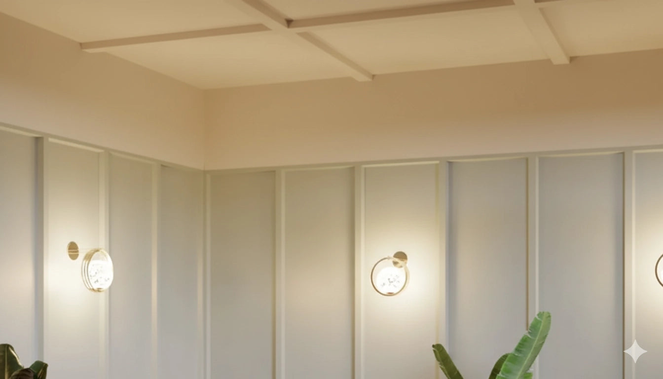 3D Felt Acoustic Ceiling Baffles in cozy interior Decormania 