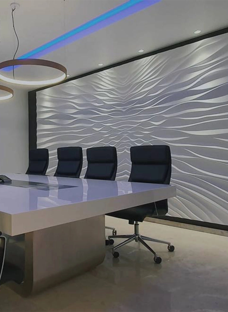 3D MURAL - ILLUSION - Gypsum Wall Panels in a stylish dining area | DecorMania UK