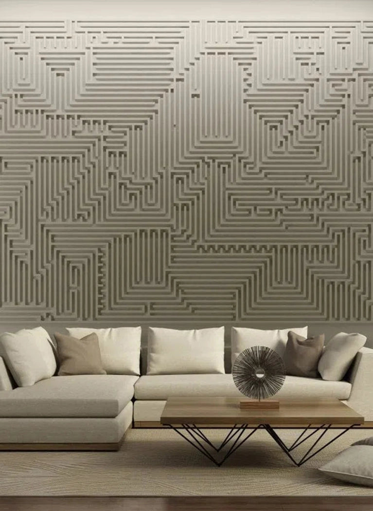 3D MURAL - ARCHETYPE - Gypsum Wall Panels in modern living room  | DecorMania UK 