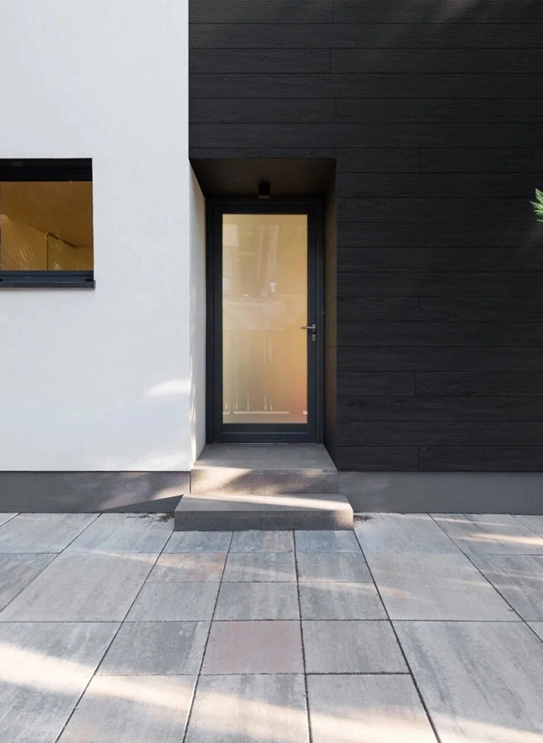 Wood Texture Flexible Wall Panels elevation with front door decormania UK