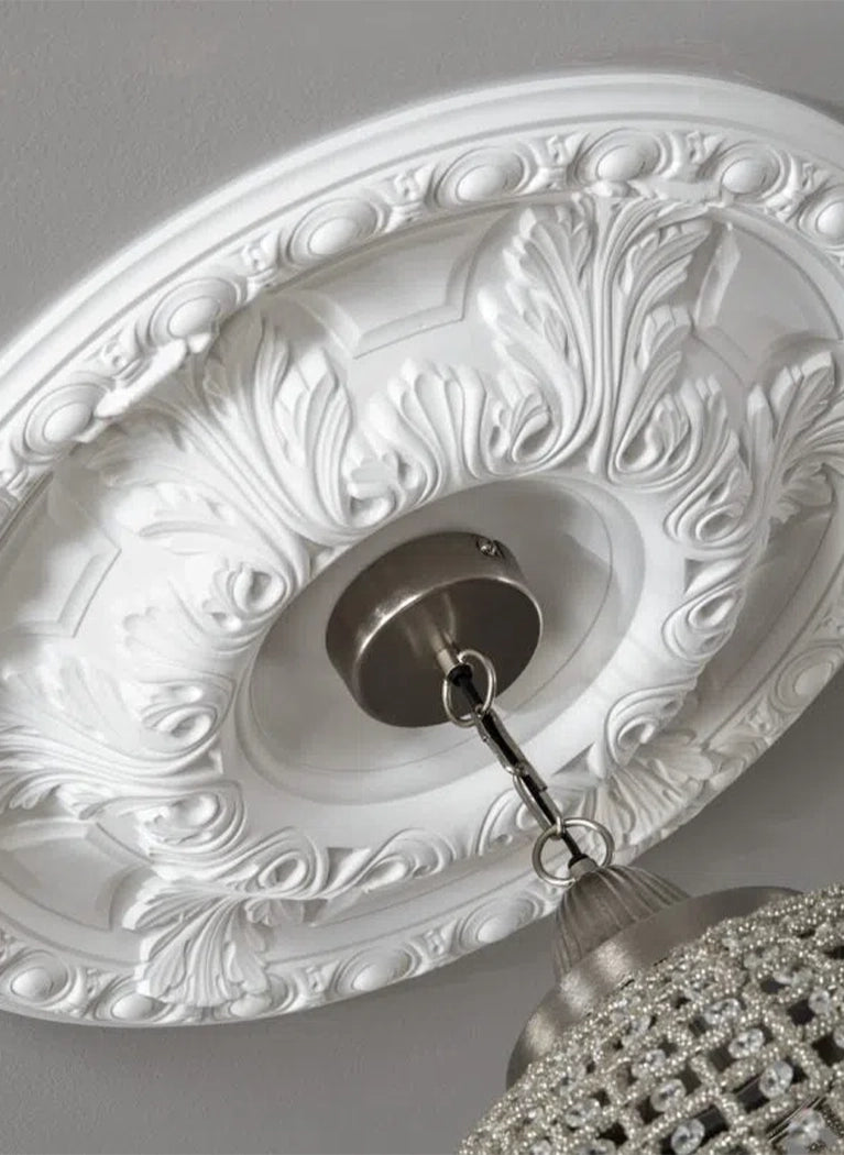 ARSTYL Ceiling Rose with a crystal chandelier | DecorMania UK 
