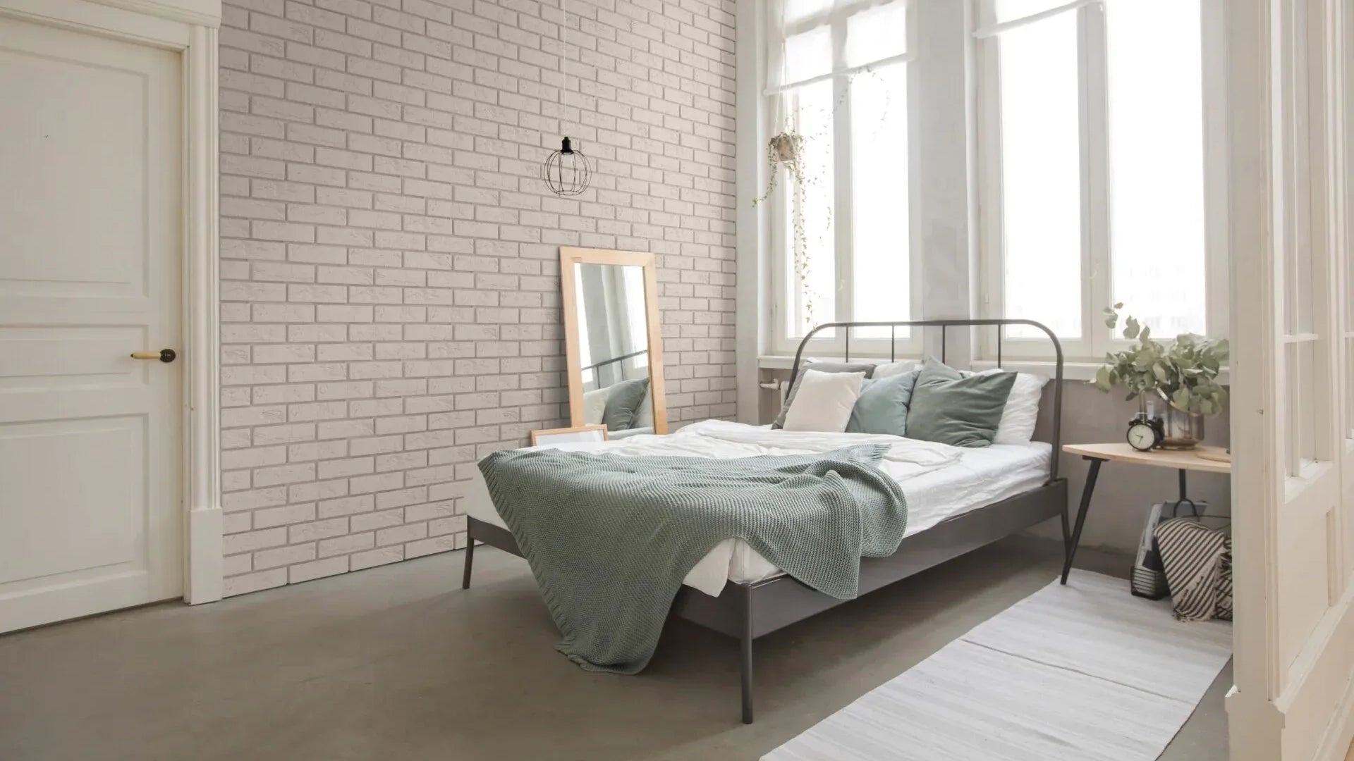 Brick Slips BOSTON Concrete Interior & Exterior - Box in bedroom interior Decormania UK