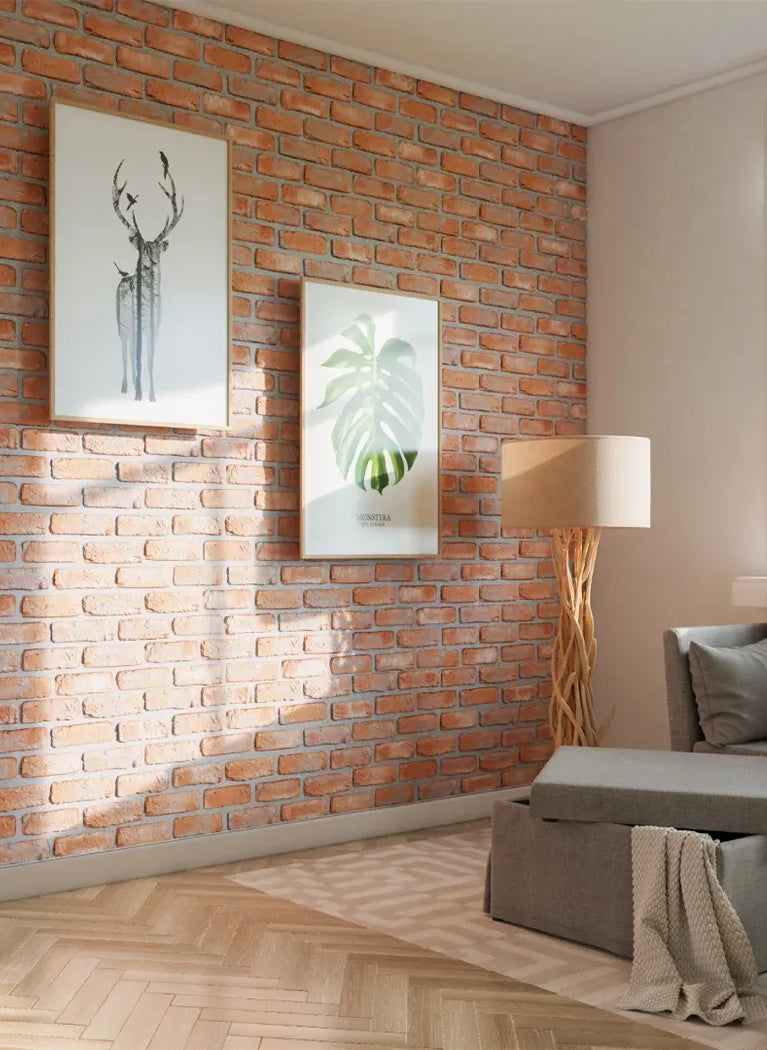 Brick Slips LOFT Gypsum Interior - box red brick feature wall Decormania UK