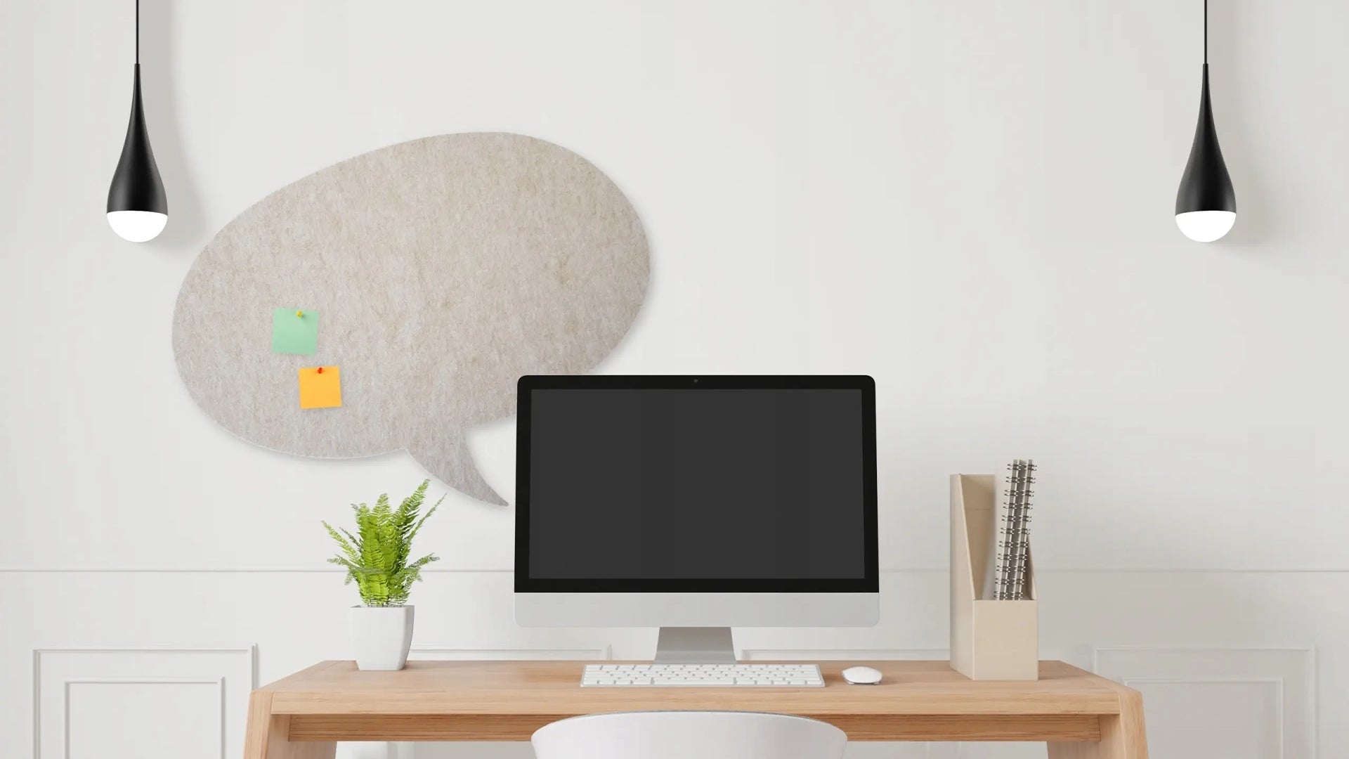 Bulletin Felt Pin Board - BUBBLE in office interior Decormania UK