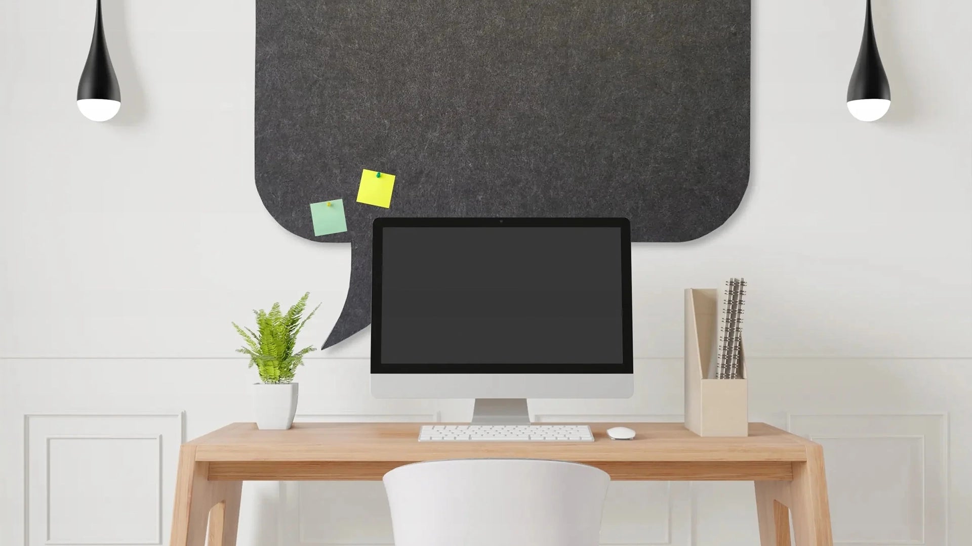 Bulletin Felt Pin Board - PANEL in office interior Decormania UK