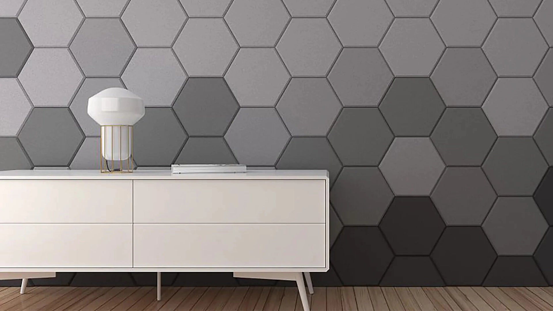 Fluffo IZO Soundproof Soft Wall Panel grey feature wall