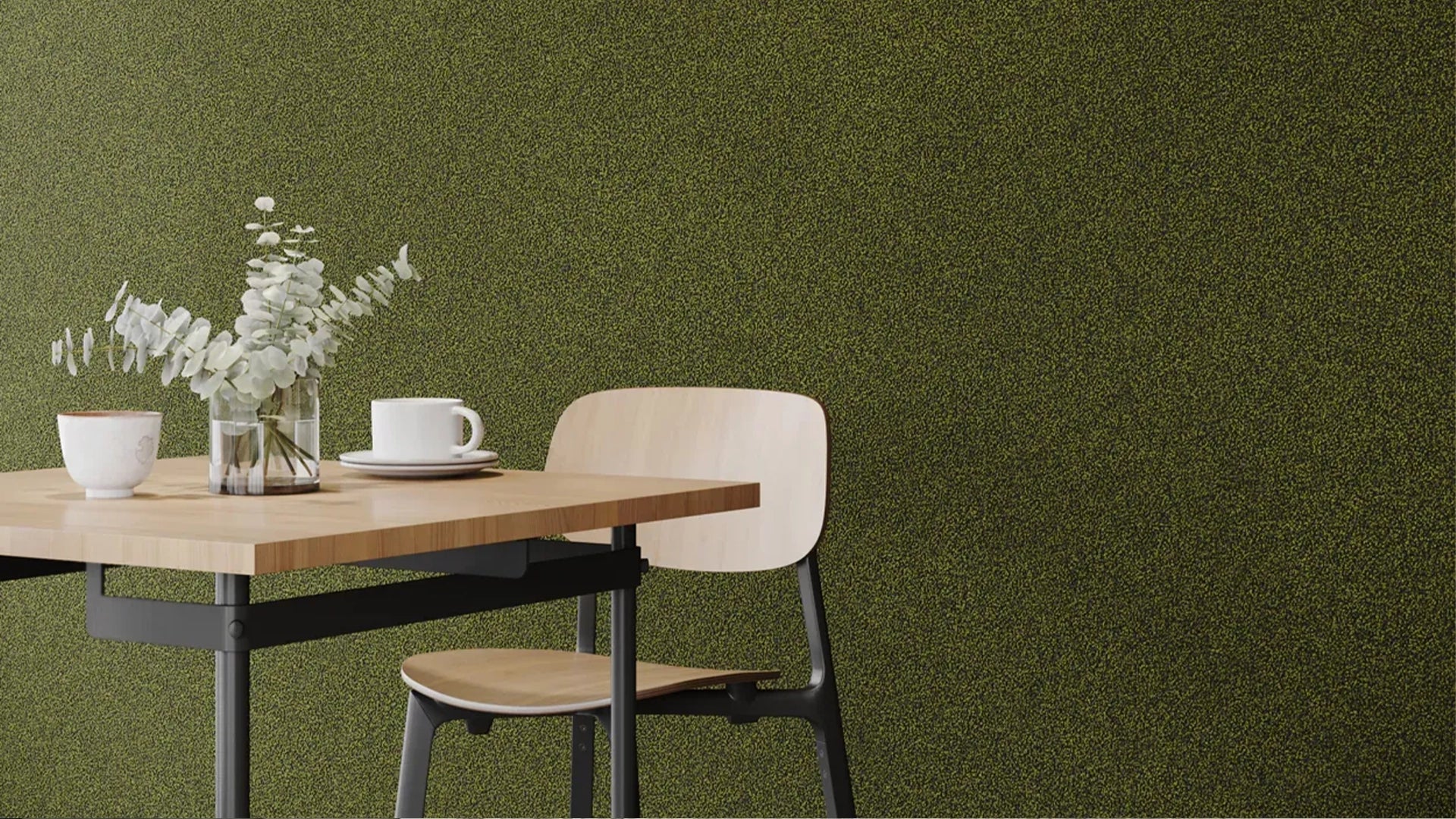 Plain Acoustic Wallpaper Wool feature wall DecorMania UK
