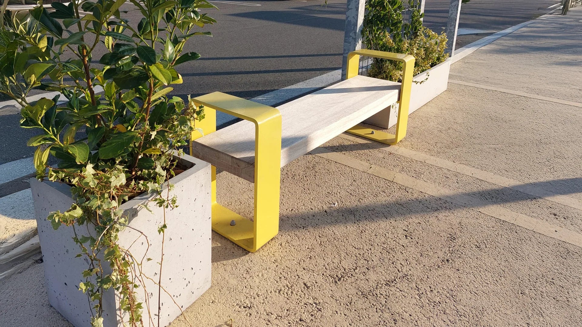 Outdoor Concrete Planters in the parking lot outside Decormania UK