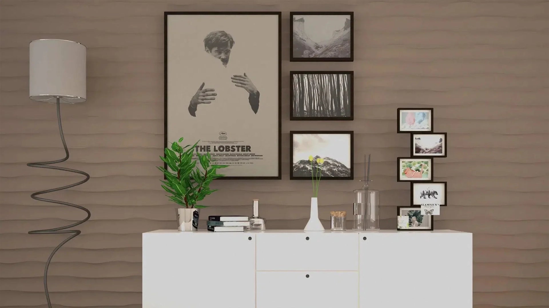 3D Wall Art - Polystyrene Wall Panels with a textured design enhance the minimalist, modern look of the space | DecorMania UK 