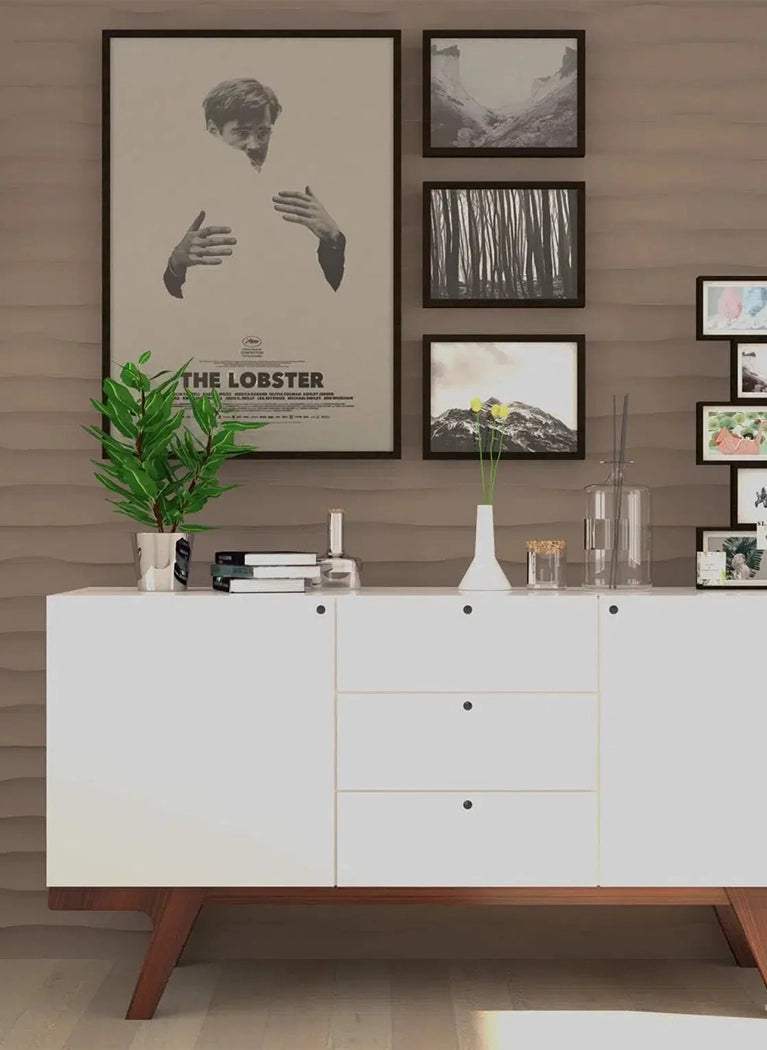 3D Wall Art - Polystyrene Wall Panels with a textured design enhance the minimalist, modern look of the space | DecorMania UK 
