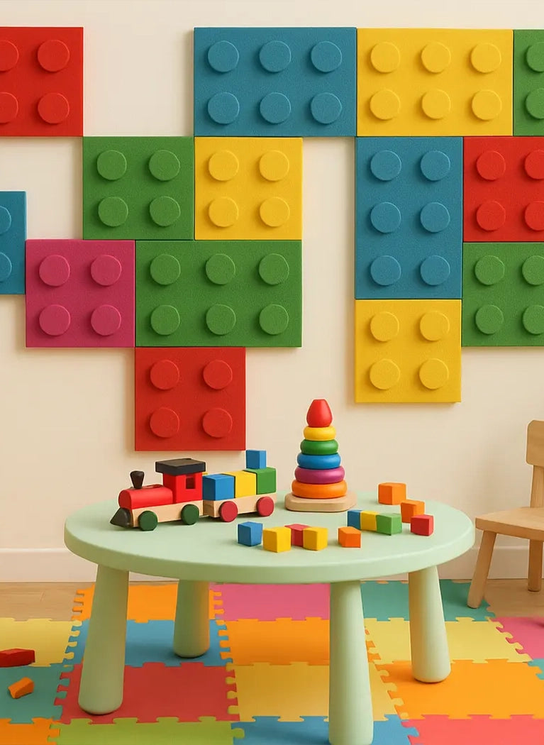 Soft Foam Wall Panels - BUILDING BLOCKS For Kids in preschool interior DecorMania UK