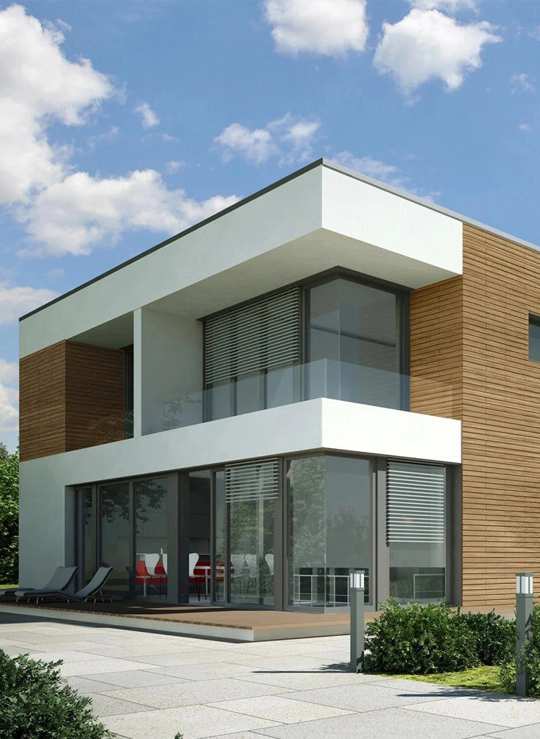 Wood Texture Flexible Wall Panels elevation decor combined with glass Decormania UK