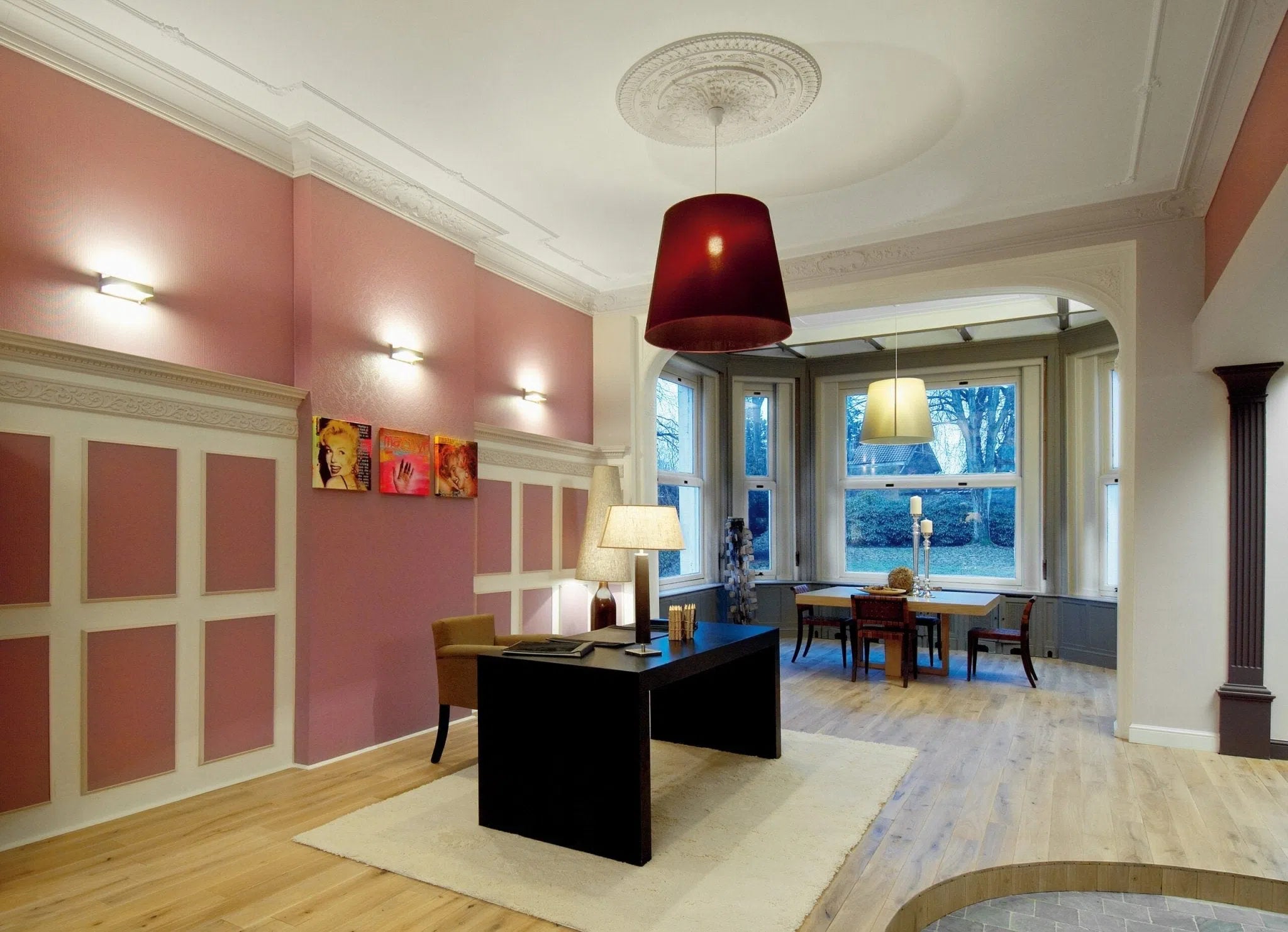 VICTORIA R25 Ceiling Rose in a stylish interior | DecorMania UK 