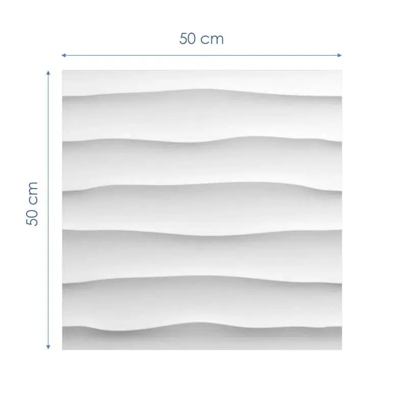 dimensions of WAVES 3D Wall Panel EPS - 3D Polystyrene Wall Panels | DecorMania UK 