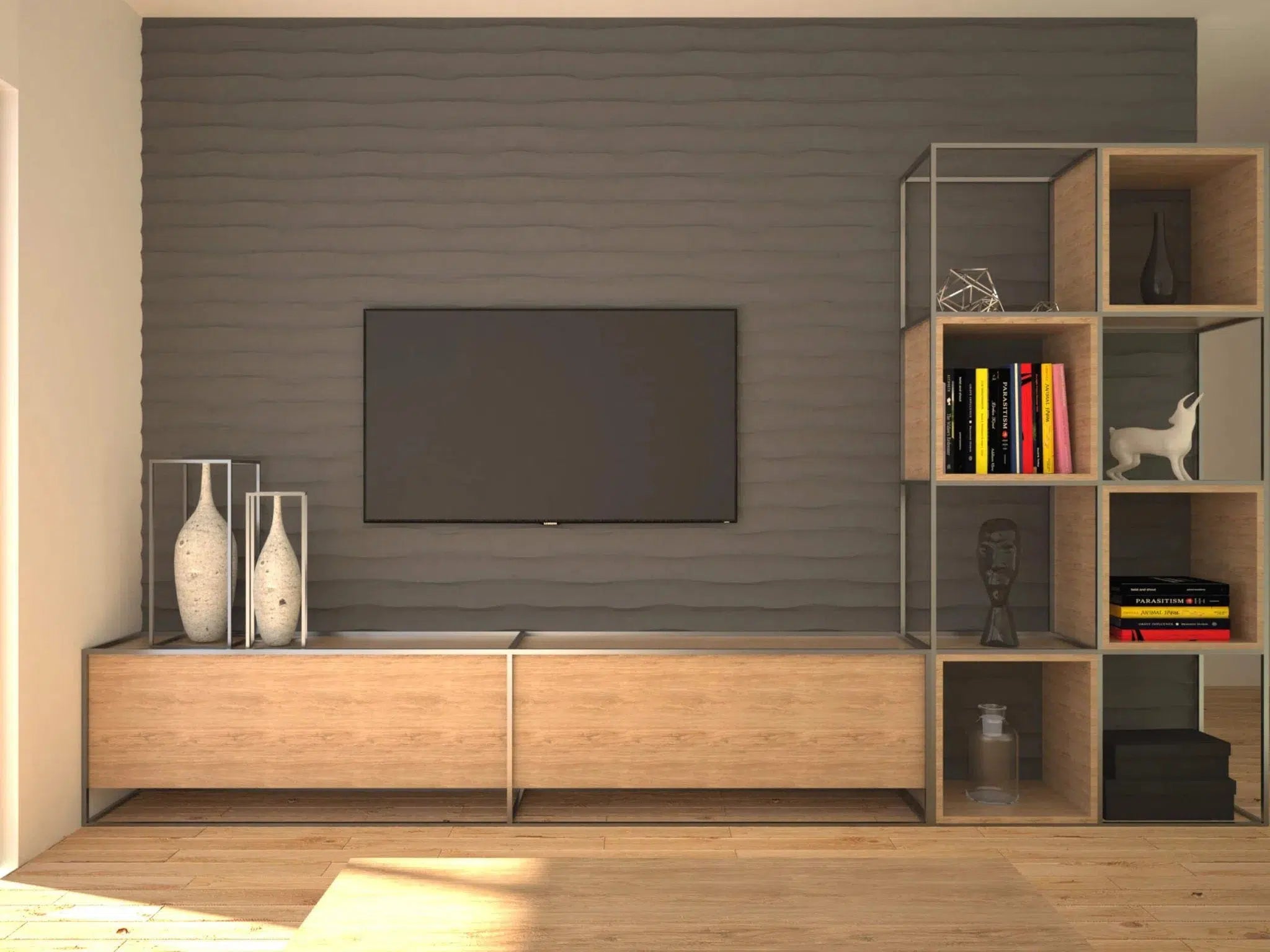 WAVES 3D Wall Panel EPS - 3D Polystyrene Wall Panels inn modern bathroom | DecorMania UK 