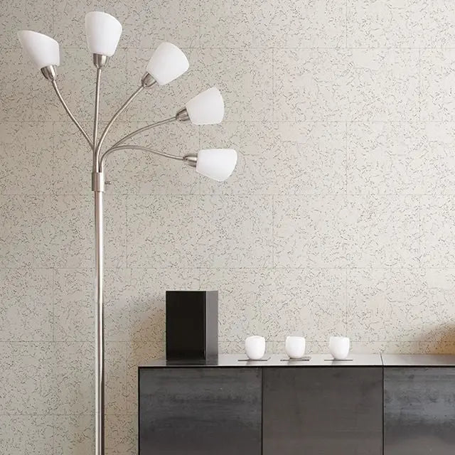 WHITE CORK Acoustic Cork Wall Panels in modern living room | DecorMania UK