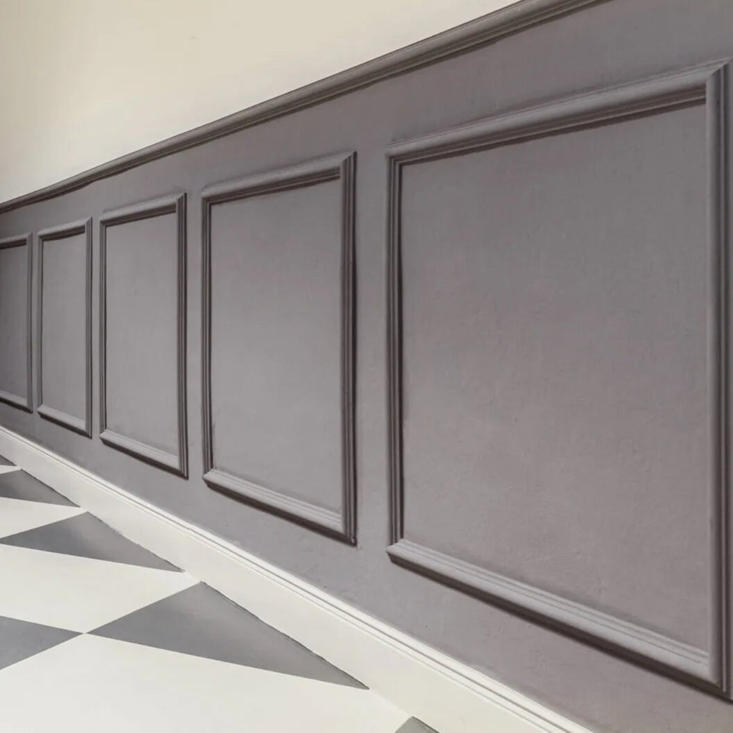 WL1 WALLSTYL PANEL MOULDING 2M on a checkered floor in a stylish room | DecorMania UK