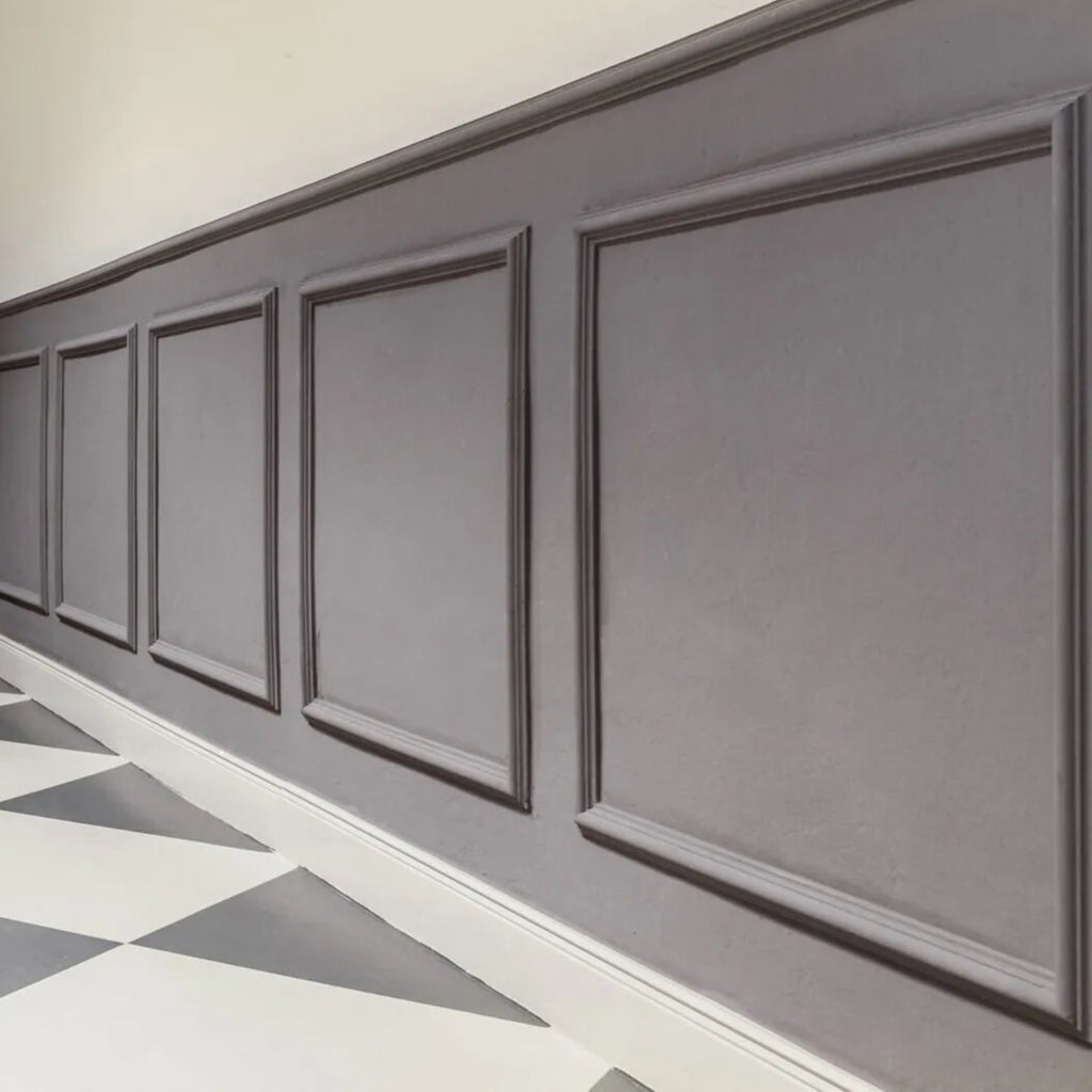 WL1 WALLSTYL PANEL MOULDING 2M on a checkered floor in a stylish room | DecorMania UK
