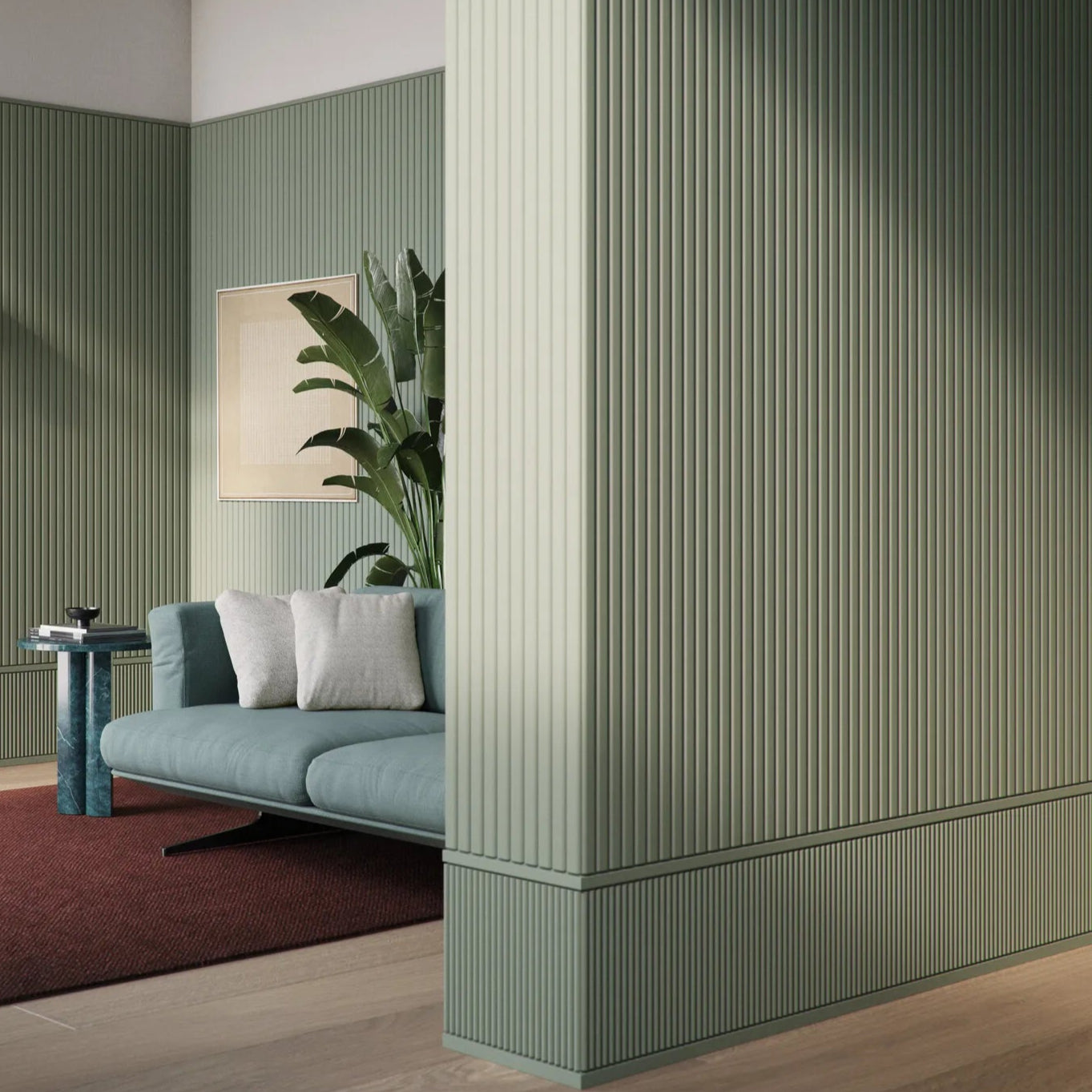 WL10 WALLSTYL® Panel Moulding | in a contemporary living room | DecorMania UK