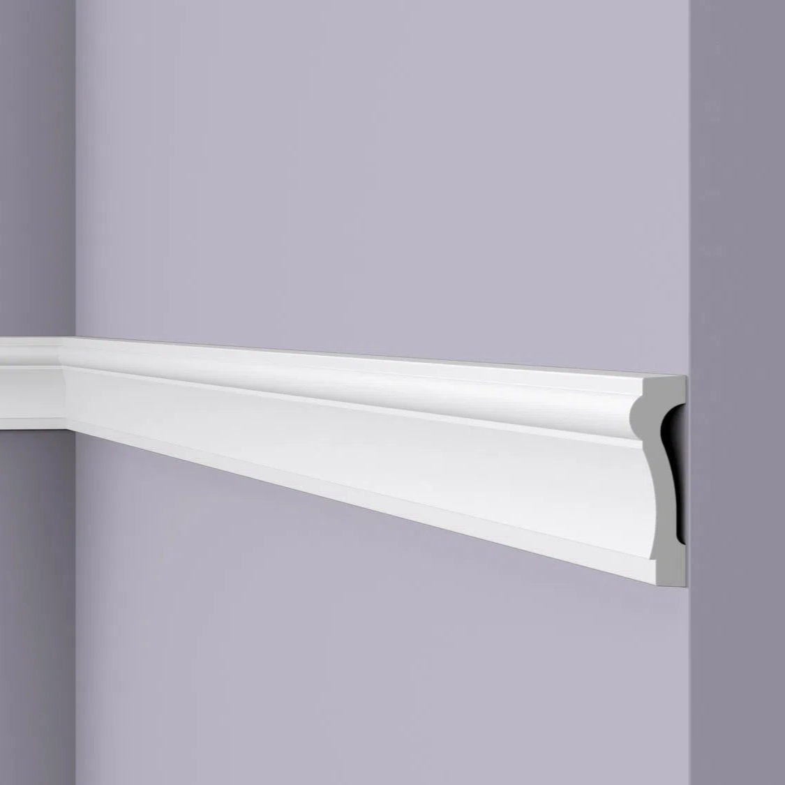 WL6 2M WALLSTYL ARCHITRAVE DADO RAIL - Dado Rail on grey wall  | DecorMania UK