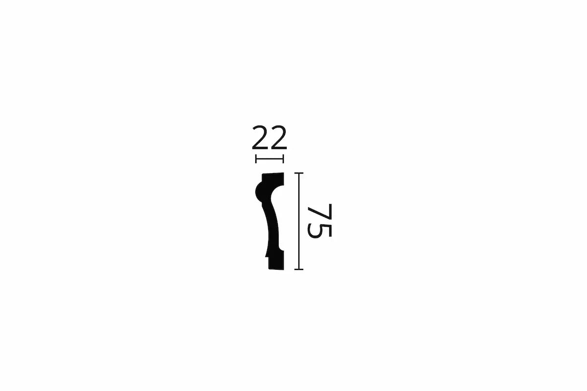 Dimensions of WL6 2m WALLSTYL® Architrave Dado Rail  | DecorMania UK
