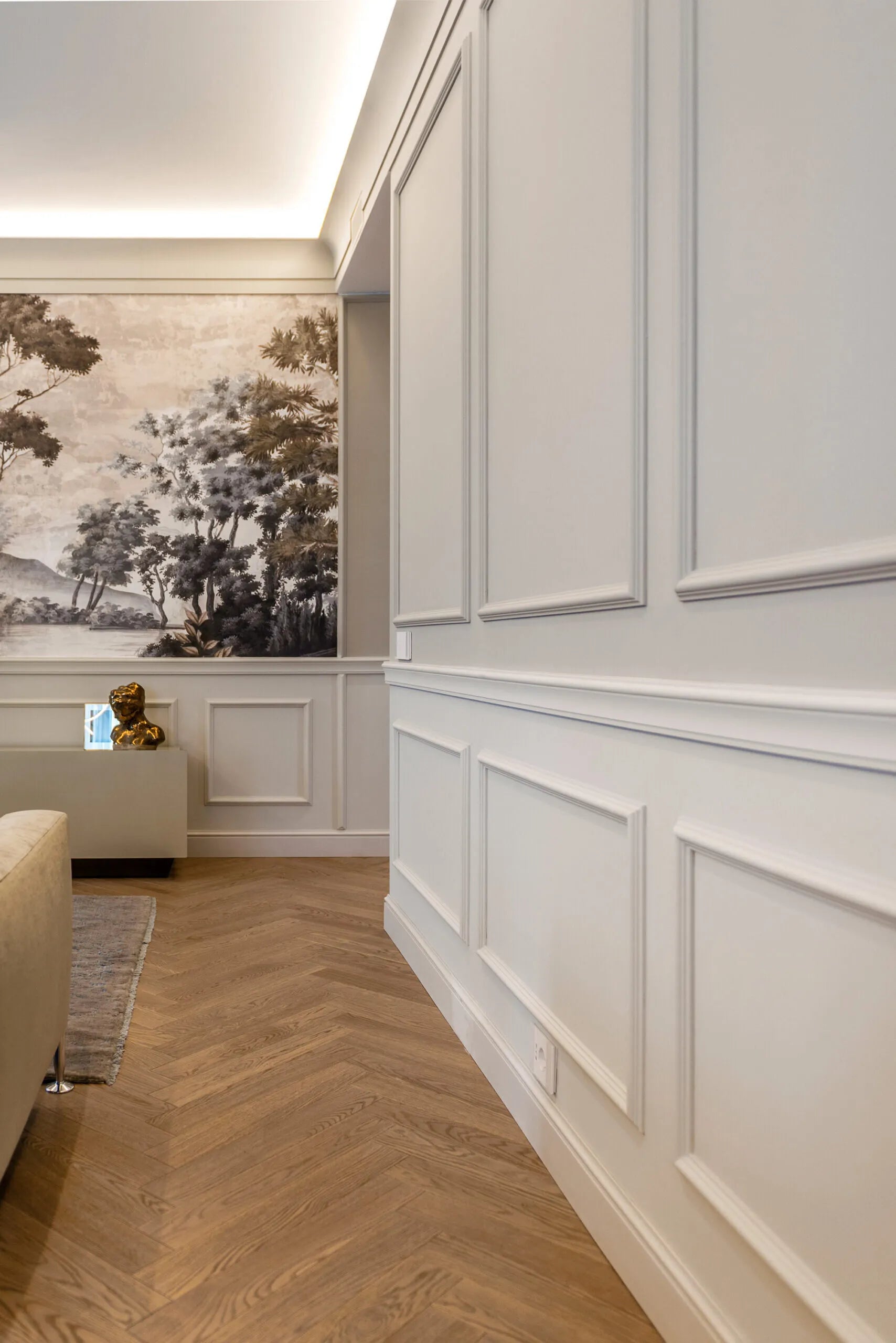 WL6 2M WALLSTYL ARCHITRAVE DADO RAIL - Dado Rail in stylish living room with modern decor | DecorMania UK
