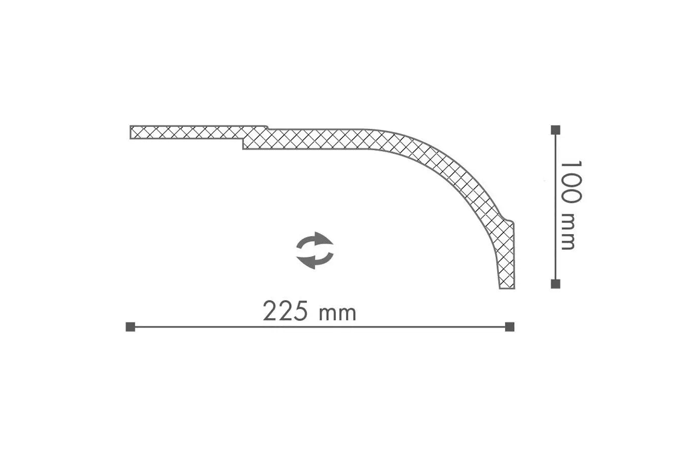 Dimensions of WT22 WALLSTYL® 2M Ceiling Coving | DecorMania UK 