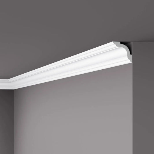 WT5 WALLSTYL® 2M Ceiling Coving on dark grey ceiling  | DecorMania UK 