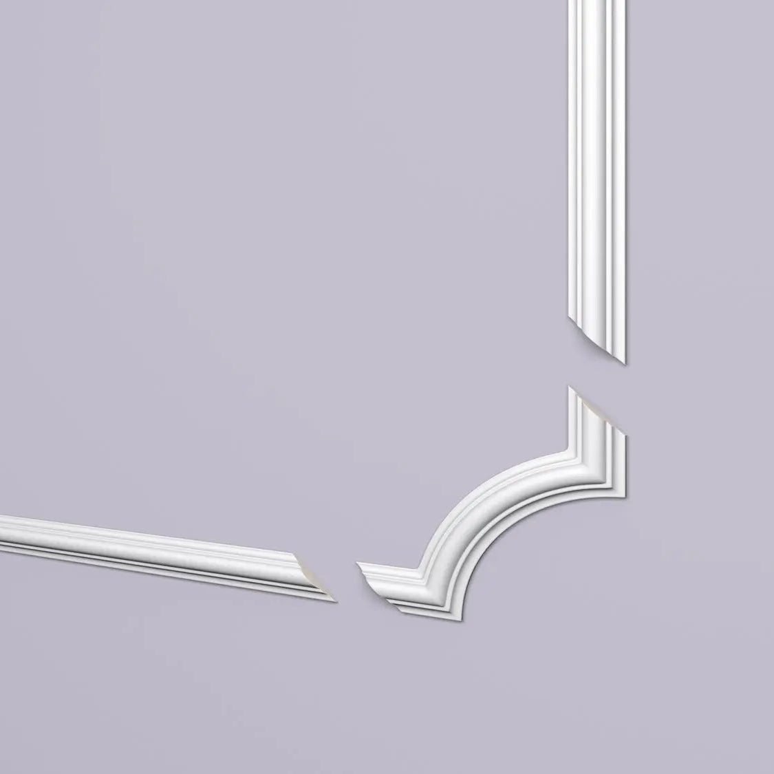 Z102 CURVED CORNERS (PACK OF 4) - Dado Rail on grey background | DecorMania UK 