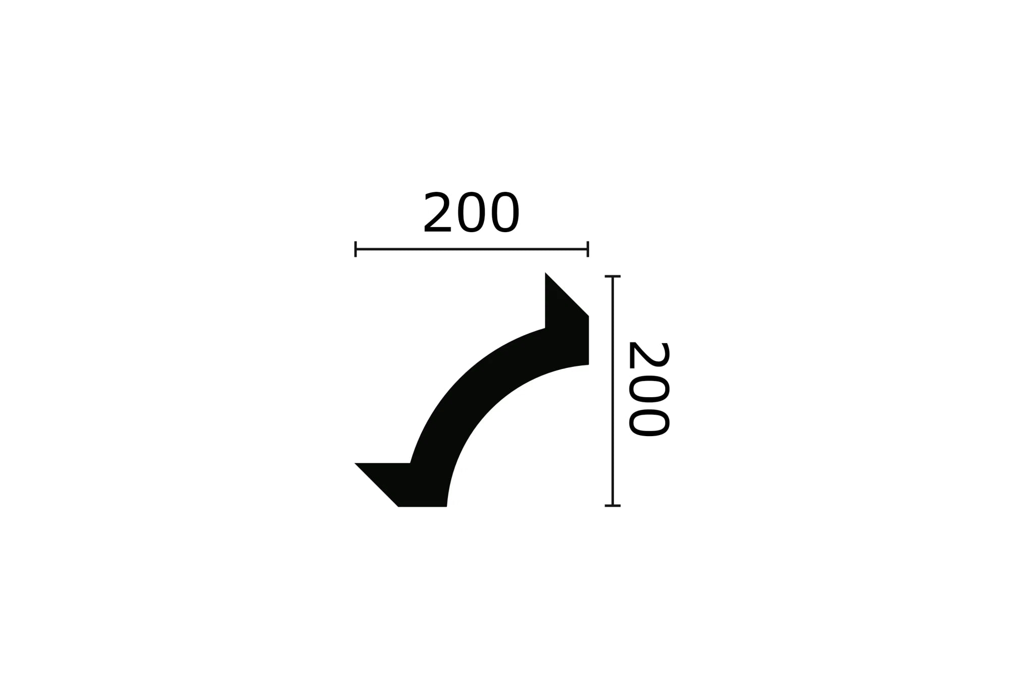 Dimensions of Z102 CURVED CORNERS (PACK OF 4) - Dado Rail | DecorMania UK 