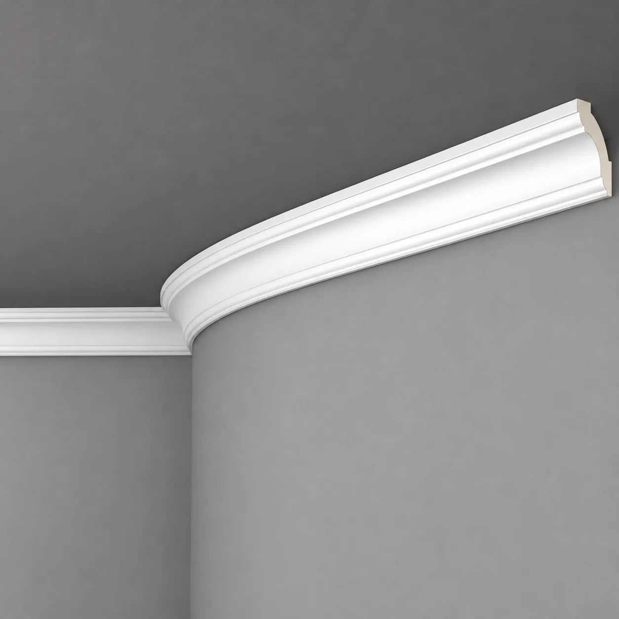 Z1240 FLEX ARSTYL flexible cornice moulding fitted around a curved wall