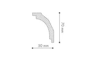 Dimensions of Z16 ARSTYL® 2M Ceiling coving | DecorMania UK 