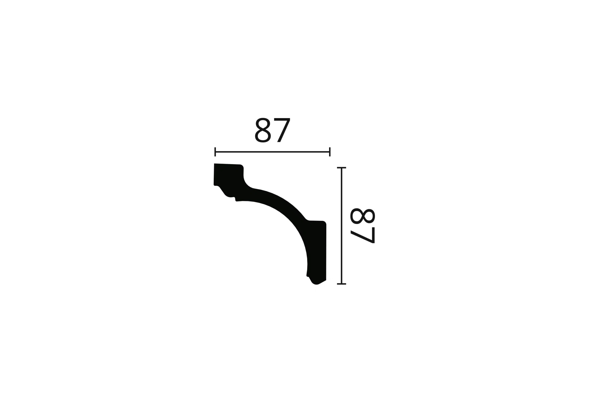 Dimensions of Z20 ARSTYL® 2M Ceiling Coving | DecorMania UK 