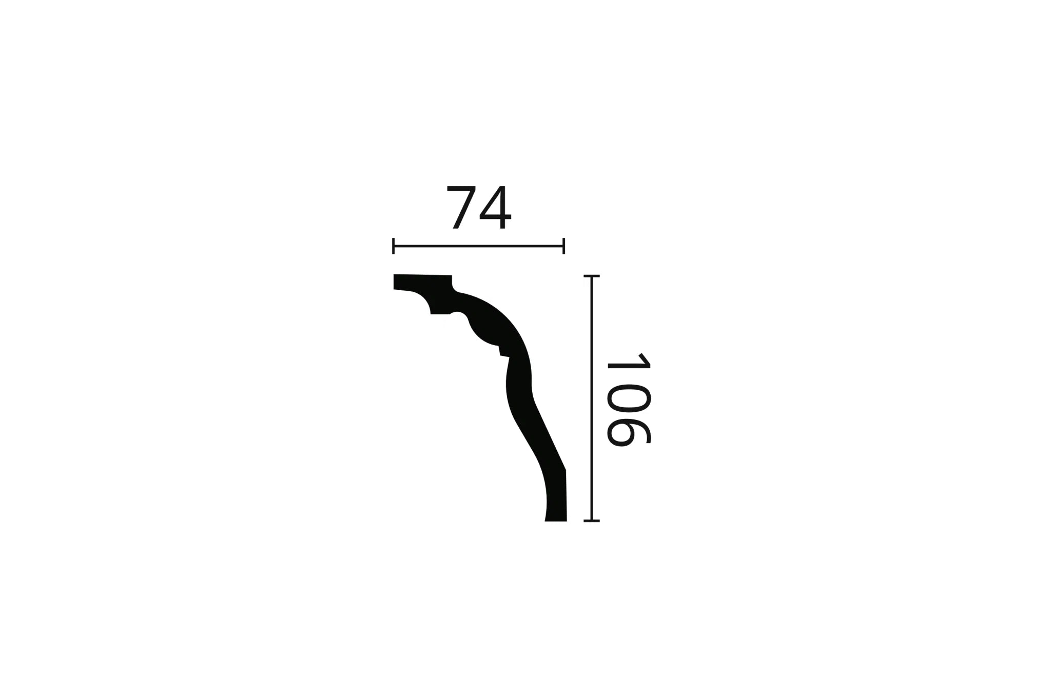 Dimensions of Z3 ARSTYL® 2M Ceiling Coving  | DecorMania UK 